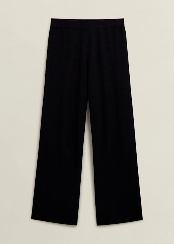 Black Harris Wide Leg Knitted Co-ord Trousers